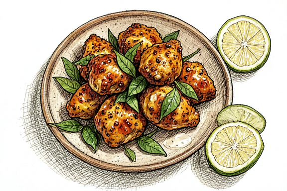 Air Fryer Chicken 65 with Curry Leaves
