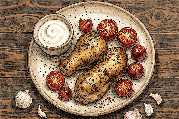 Air Fryer Chicken Chettinad with Roasted Tomatoes