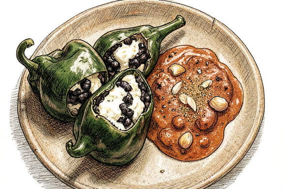 Air Fryer Chiles Rellenos with Tomato Sauce