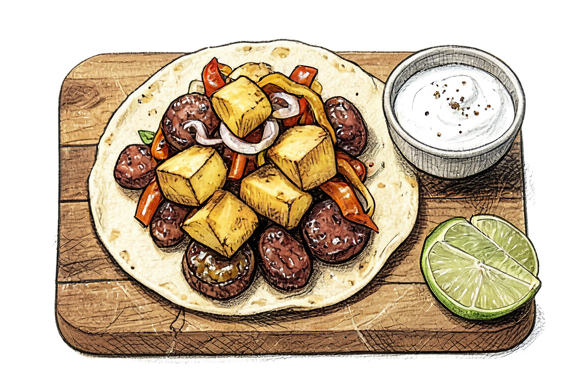Air Fryer Chorizo and Potato Tacos