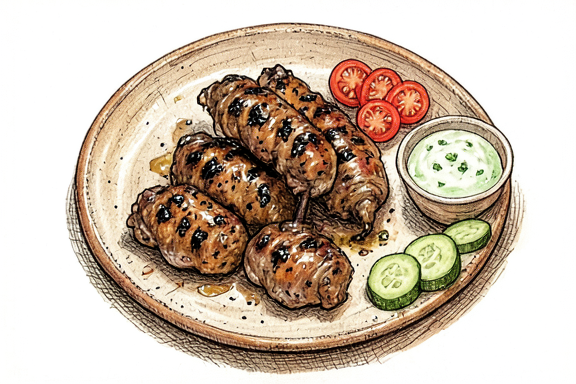 Air Fryer Lamb Seekh Kebab with Mint Yogurt