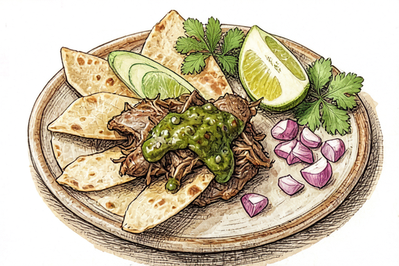 Air Fryer Pork Carnitas with Salsa Verde