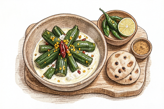 Bhindi Masala with Roti