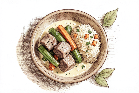 Blanquette de Veau with Rice Pilaf