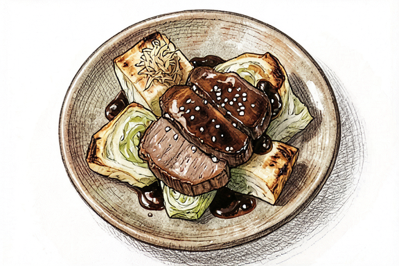 Buta Shogayaki with Air-Fried Cabbage