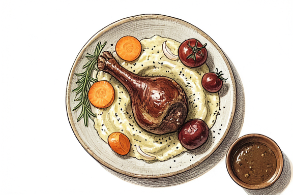 Coniglio alla Cacciatora with Olive Oil Mashed Potatoes