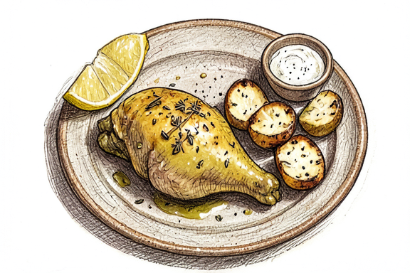 Greek Lemon Chicken with Air-Fried Potatoes