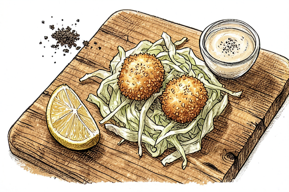Kaki Fry (Oyster Fritters) with Air-Fried Lemon Wedges