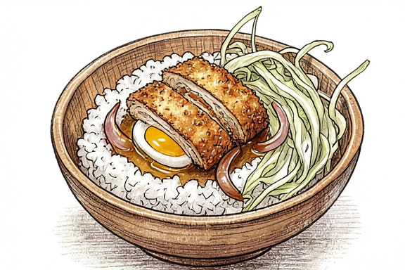 Katsu Don with Shredded Cabbage