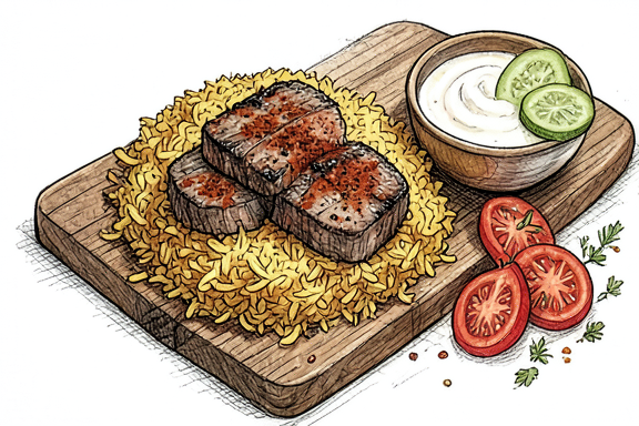 Lebanese Beef Shawarma with Rice