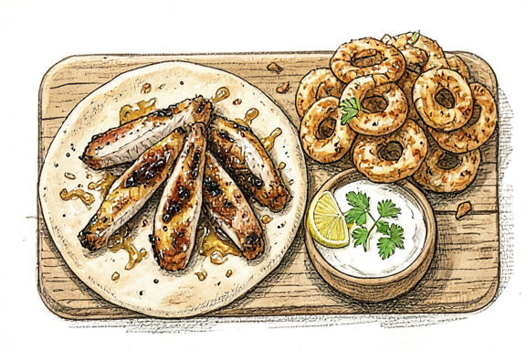 Lebanese Chicken Shawarma with Air-Fried Onions