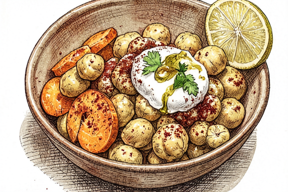 Moroccan Spiced Chickpea Bowls with Air-Fried Carrots
