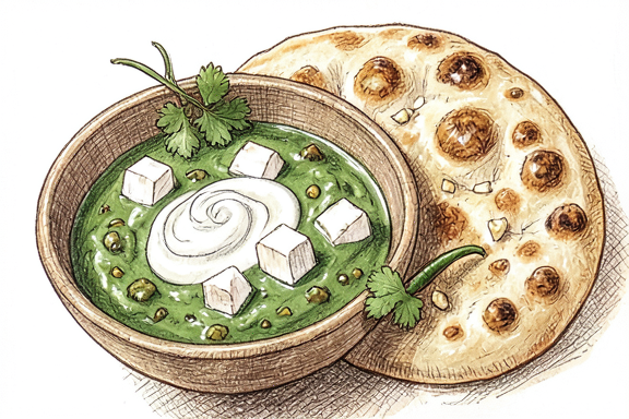 Palak Paneer with Garlic Naan