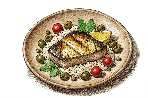 Pesce Spada alla Siciliana with Couscous
