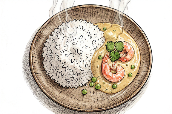 Prawn Malai Curry with Rice