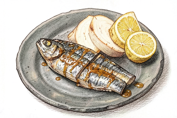 Saba Shioyaki with Air-Fried Daikon