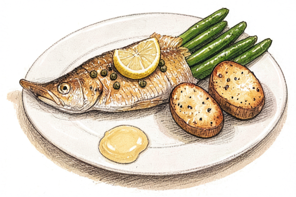 Sole Meunière with Sautéed Potatoes and Green Beans