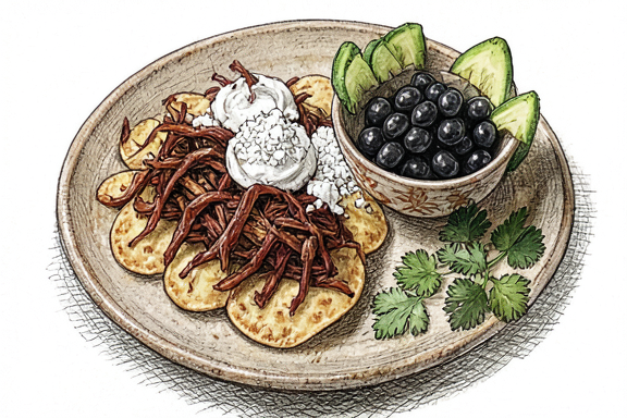 Tinga de Pollo con Tostadas