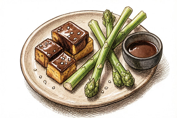Tofu Teriyaki with Air-Fried Broccolini
